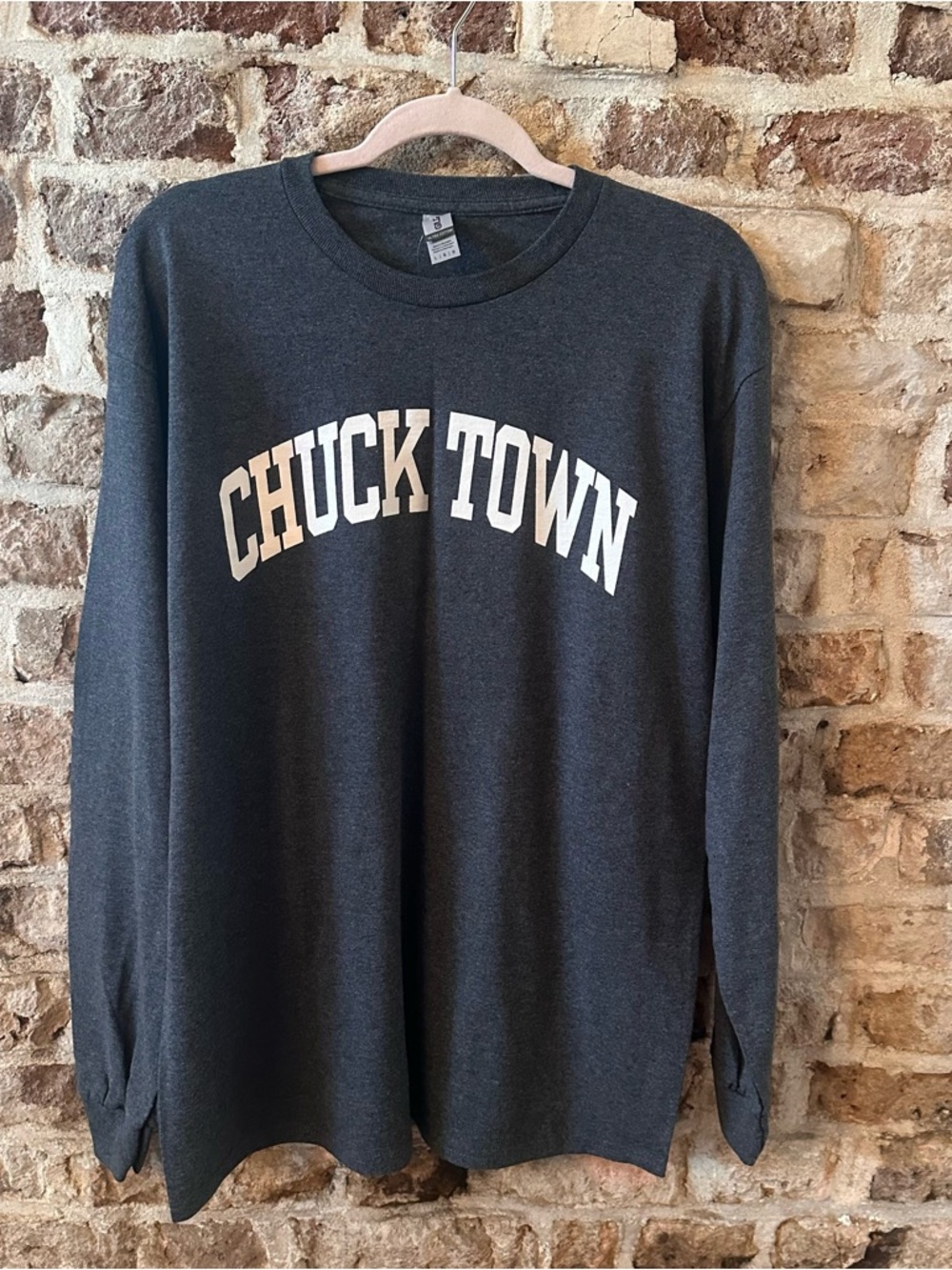 Chuck Town Long Sleeve Graphic Tee - Charcoal